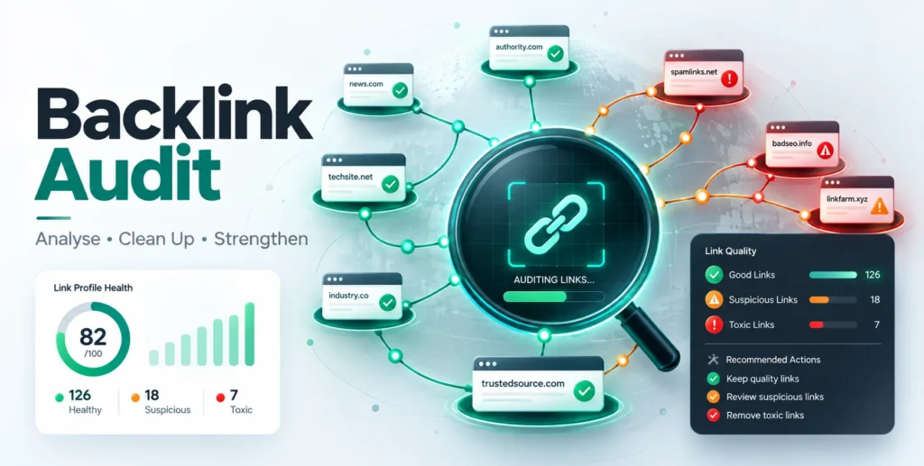 LOCORA Patna backlink audit identifying healthy, suspicious and potentially harmful links