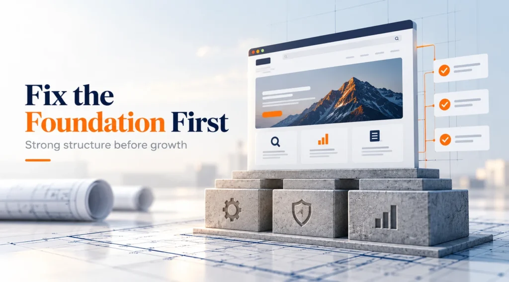 Strong website SEO foundation covering structure, performance and technical health
