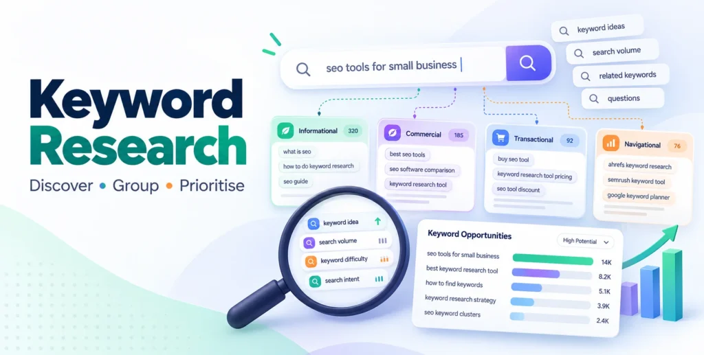 LOCORA Patna keyword research grouping search terms by intent, opportunity and search demand