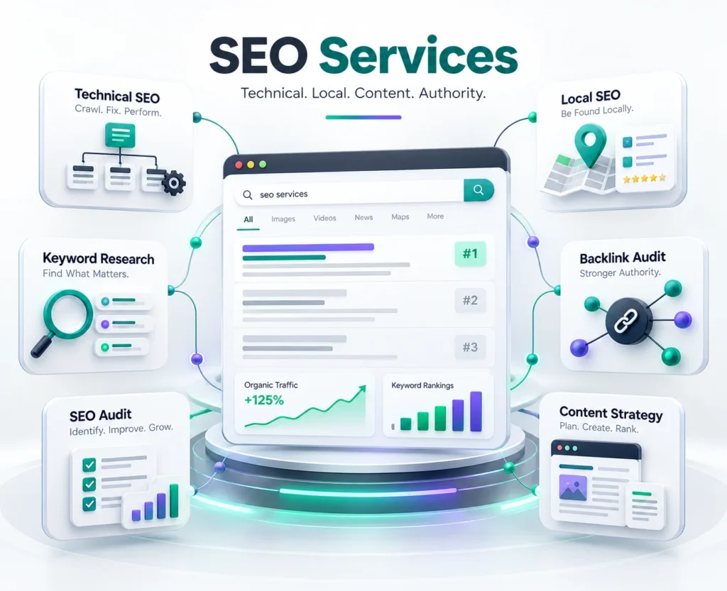 LOCORA Patna SEO services covering technical SEO, local SEO, audits, keywords, backlinks and content